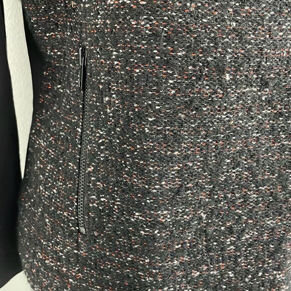 EUC Bailey 44 Nordstrom Tweed Faux Leather Quilted Collar Trim Moto Jacket Size - Picture 7 of 11